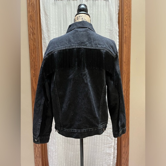 Levi’s Ex-Boyfriend Fringe Trucker Jacket size L - Picture 7 of 12